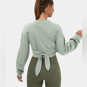 Dropped Shoulder Tie Back Sweatshirt (NWT)